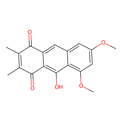 10-Hydroxy-5,7-dimethoxy-2,3-dimethyl-1,4-anthracenedione structure