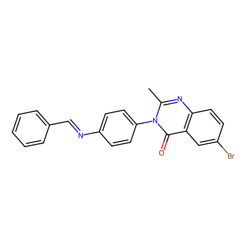 3-{4-[(E)-Benzylideneamino]phenyl}-6-bromo-2-methylquinazolin-4(3H)-one structure