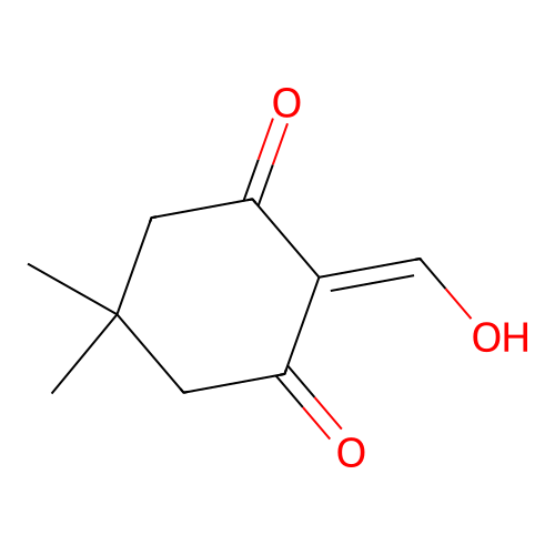 2-(Hydroxymethylidene)-5,5-dimethylcyclohexane-1,3-dione structure
