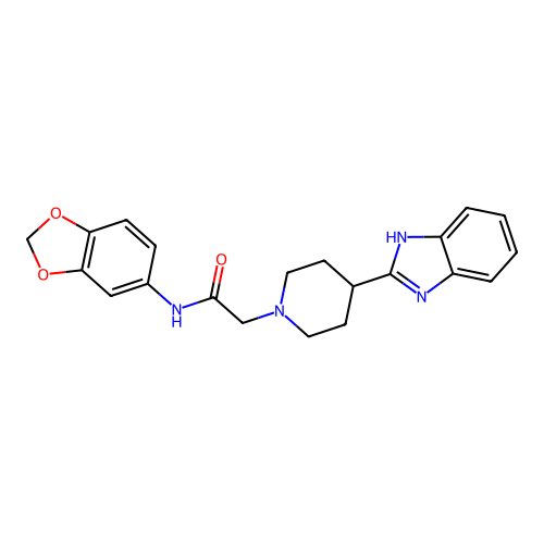 N-Benzo[1,3]dioxol-5-yl-2-[4-(1H-benzoimidazol-2-yl)-piperidin-1-yl]-acetamide structure