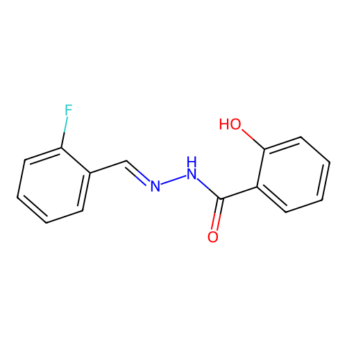 N-[(E)-(2-fluorophenyl)methylideneamino]-2-hydroxybenzamide structure
