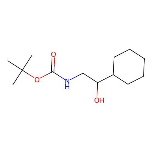 Tert-butyl 2-cyclohexyl-2-hydroxyethylcarbamate structure
