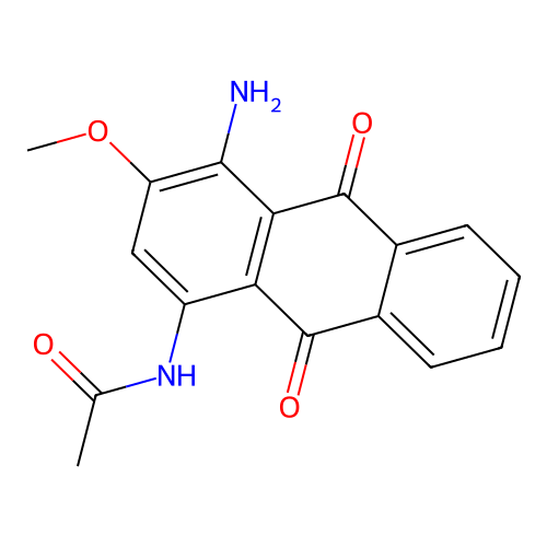 N-(4-Amino-9,10-dihydro-3-methoxy-9,10-dioxo-1-anthryl)acetamide structure