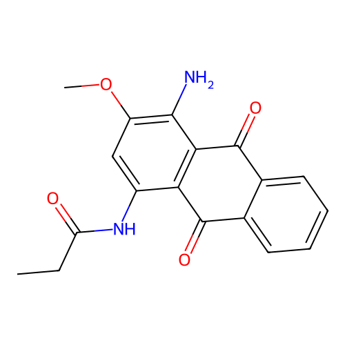 Propanamide, N-(4-amino-9,10-dihydro-3-methoxy-9,10-dioxo-1-anthracenyl)- structure