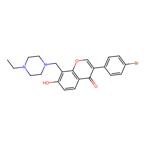 3-(4-bromophenyl)-8-((4-ethylpiperazin-1-yl)methyl)-7-hydroxy-4H-chromen-4-one structure