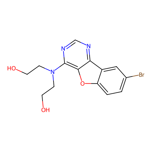 2,2'-((8-Bromobenzofuro[3,2-d]pyrimidin-4-yl)azanediyl)diethanol structure