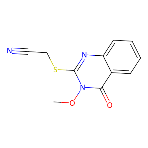 [(3-Methoxy-4-oxo-3,4-dihydroquinazolin-2-yl)sulfanyl]acetonitrile structure
