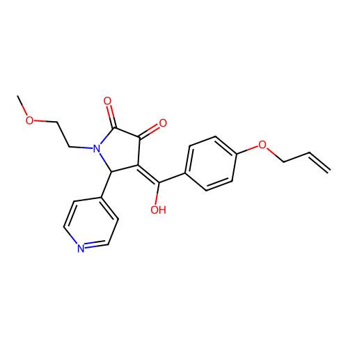 3-hydroxy-1-(2-methoxyethyl)-4-[4-(prop-2-en-1-yloxy)benzoyl]-5-(pyridin-4-yl)-2,5-dihydro-1H-pyrrol-2-one structure