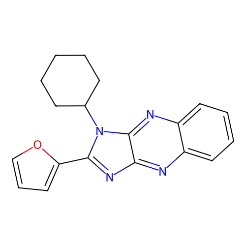 1-cyclohexyl-2-(furan-2-yl)-1H-imidazo[4,5-b]quinoxaline structure