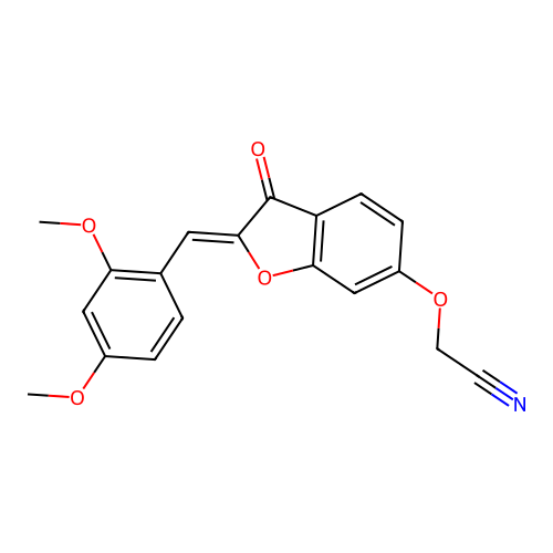 (Z)-2-((2-(2,4-dimethoxybenzylidene)-3-oxo-2,3-dihydrobenzofuran-6-yl)oxy)acetonitrile structure