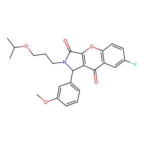7-fluoro-2-(3-isopropoxypropyl)-1-(3-methoxyphenyl)-1,2-dihydrochromeno[2,3-c]pyrrole-3,9-dione structure