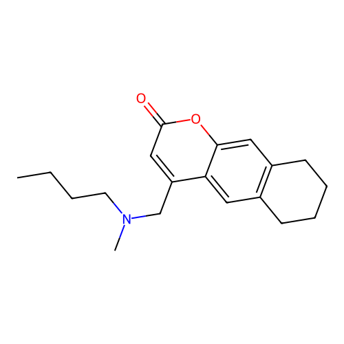 4-((butyl(methyl)amino)methyl)-6,7,8,9-tetrahydro-2H-benzo[g]chromen-2-one structure