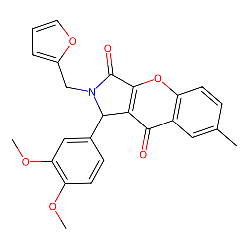 1-(3,4-dimethoxyphenyl)-2-(furan-2-ylmethyl)-7-methyl-1,2-dihydrochromeno[2,3-c]pyrrole-3,9-dione structure