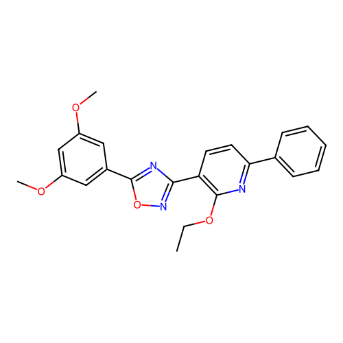 5-(3,5-Dimethoxyphenyl)-3-(2-ethoxy-6-phenylpyridin-3-yl)-1,2,4-oxadiazole structure