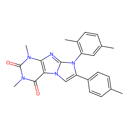 6-(2,5-dimethylphenyl)-2,4-dimethyl-7-(4-methylphenyl)purino[7,8-a]imidazole-1,3-dione structure