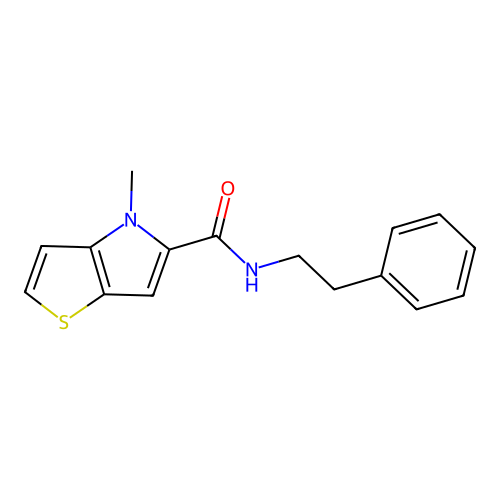 4-methyl-N-(2-phenylethyl)-4H-thieno[3,2-b]pyrrole-5-carboxamide structure