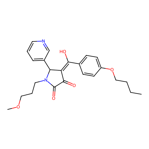 4-(4-butoxybenzoyl)-3-hydroxy-1-(3-methoxypropyl)-5-(pyridin-3-yl)-1H-pyrrol-2(5H)-one structure