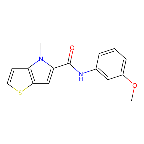 N-(3-methoxyphenyl)-4-methyl-4H-thieno[3,2-b]pyrrole-5-carboxamide structure