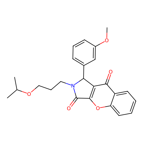 1-(3-methoxyphenyl)-2-[3-(propan-2-yloxy)propyl]-1,2-dihydrochromeno[2,3-c]pyrrole-3,9-dione structure