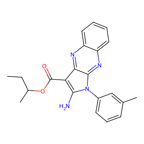 butan-2-yl 2-amino-1-(3-methylphenyl)-1H-pyrrolo[2,3-b]quinoxaline-3-carboxylate structure