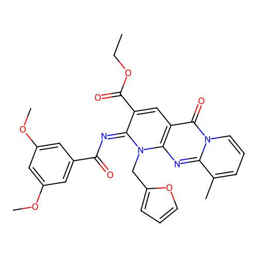(Z)-ethyl 2-((3,5-dimethoxybenzoyl)imino)-1-(furan-2-ylmethyl)-10-methyl-5-oxo-2,5-dihydro-1H-dipyrido[1,2-a:2',3'-d]pyrimidine-3-carboxylate structure