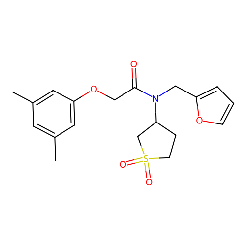 2-(3,5-dimethylphenoxy)-N-(1,1-dioxidotetrahydrothiophen-3-yl)-N-(furan-2-ylmethyl)acetamide structure