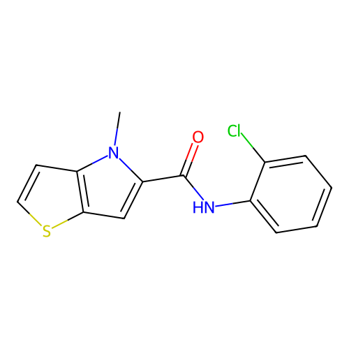 N-(2-chlorophenyl)-4-methyl-4H-thieno[3,2-b]pyrrole-5-carboxamide structure