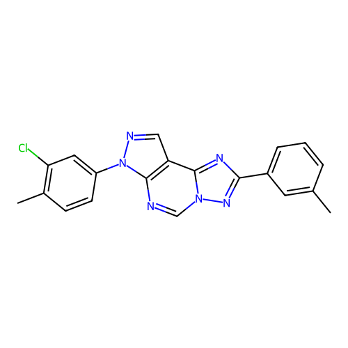 7-(3-chloro-4-methylphenyl)-2-(3-methylphenyl)-7H-pyrazolo[4,3-e][1,2,4]triazolo[1,5-c]pyrimidine structure