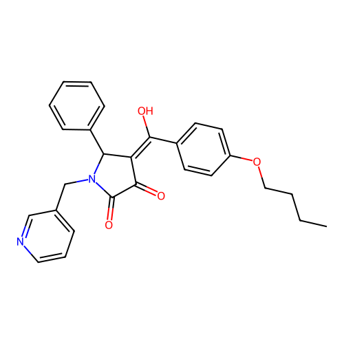 4-(4-butoxybenzoyl)-3-hydroxy-5-phenyl-1-(3-pyridinylmethyl)-1,5-dihydro-2H-pyrrol-2-one structure