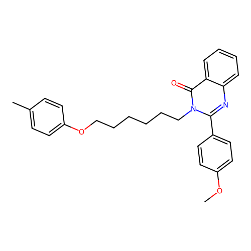 2-(4-methoxyphenyl)-3-[6-(4-methylphenoxy)hexyl]quinazolin-4(3H)-one structure