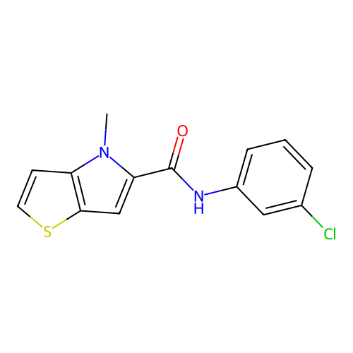 N-(3-chlorophenyl)-4-methyl-4H-thieno[3,2-b]pyrrole-5-carboxamide structure