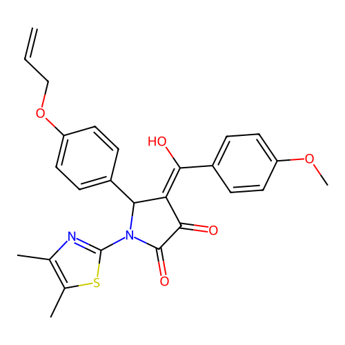 (4E)-1-(4,5-dimethyl-1,3-thiazol-2-yl)-4-[hydroxy(4-methoxyphenyl)methylidene]-5-[4-(prop-2-en-1-yloxy)phenyl]pyrrolidine-2,3-dione structure