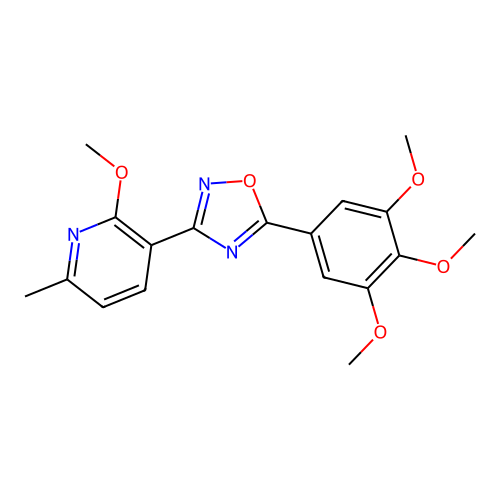 2-Methoxy-6-methyl-3-[5-(3,4,5-trimethoxyphenyl)-1,2,4-oxadiazol-3-yl]pyridine structure
