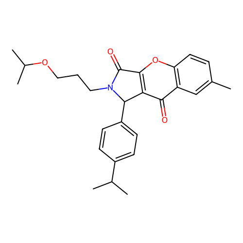 2-(3-isopropoxypropyl)-1-(4-isopropylphenyl)-7-methyl-1,2-dihydrochromeno[2,3-c]pyrrole-3,9-dione structure