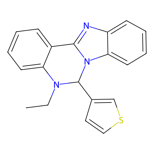 5-Ethyl-6-(3-thienyl)-5,6-dihydrobenzimidazo[1,2-c]quinazoline structure