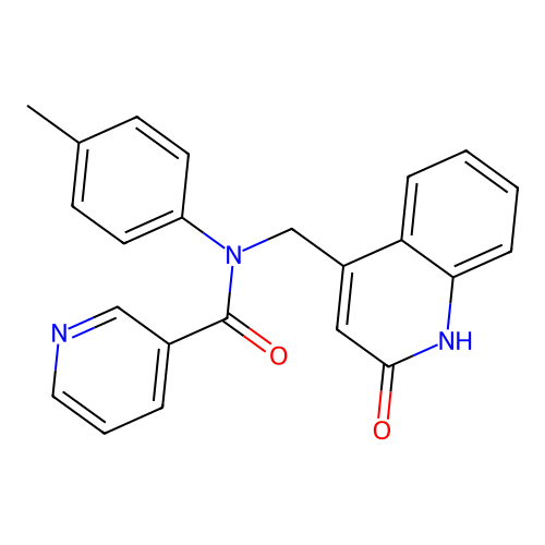 N-((2-hydroxyquinolin-4-yl)methyl)-N-(p-tolyl)nicotinamide structure