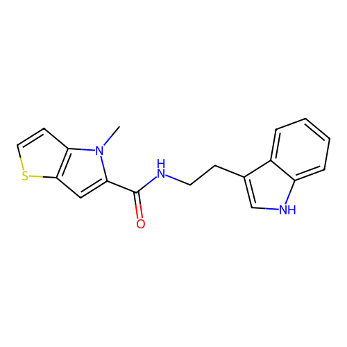 N-[2-(1H-indol-3-yl)ethyl]-4-methyl-4H-thieno[3,2-b]pyrrole-5-carboxamide structure