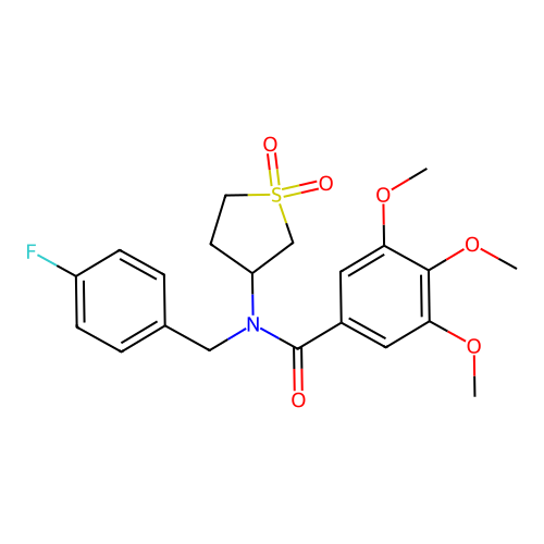 N-(1,1-dioxidotetrahydrothiophen-3-yl)-N-(4-fluorobenzyl)-3,4,5-trimethoxybenzamide structure