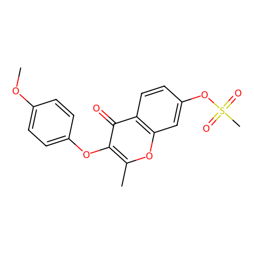 3-(4-methoxyphenoxy)-2-methyl-4-oxo-4H-chromen-7-yl methanesulfonate structure