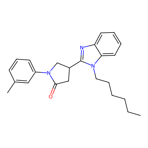 4-(1-hexyl-1H-benzimidazol-2-yl)-1-(3-methylphenyl)pyrrolidin-2-one structure