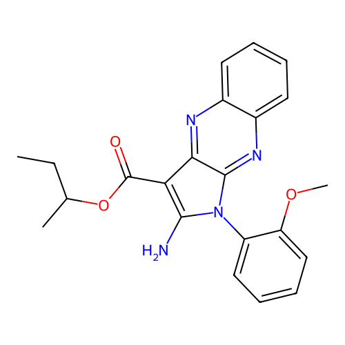 butan-2-yl 2-amino-1-(2-methoxyphenyl)-1H-pyrrolo[2,3-b]quinoxaline-3-carboxylate structure