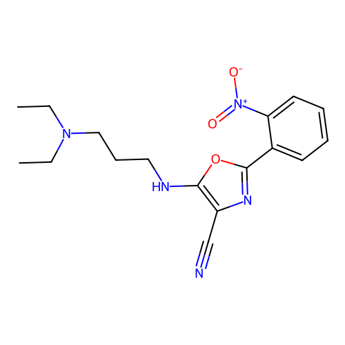 5-(3-Diethylamino-propylamino)-2-(2-nitro-phenyl)-oxazole-4-carbonitrile structure
