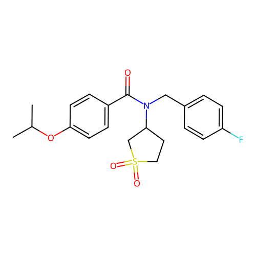 N-(1,1-dioxidotetrahydrothiophen-3-yl)-N-(4-fluorobenzyl)-4-(propan-2-yloxy)benzamide structure