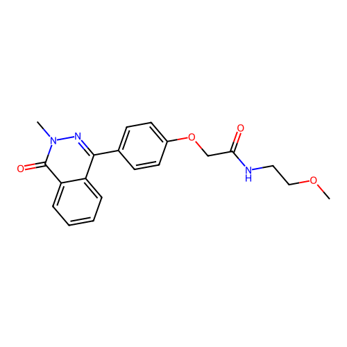 N-(2-methoxyethyl)-2-[4-(3-methyl-4-oxophthalazin-1-yl)phenoxy]acetamide structure