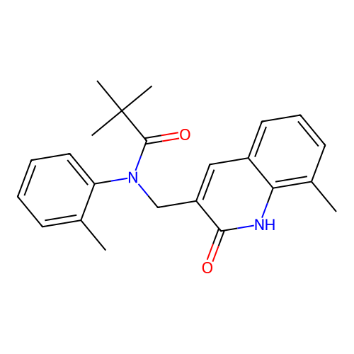 N-((2-hydroxy-8-methylquinolin-3-yl)methyl)-N-(o-tolyl)pivalamide structure