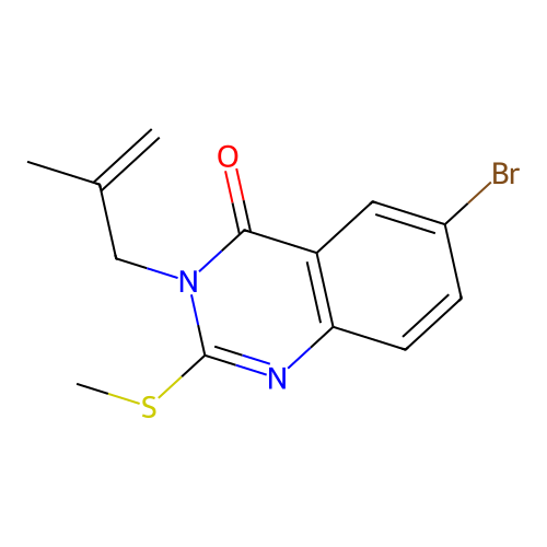 6-bromo-3-(2-methylprop-2-en-1-yl)-2-(methylsulfanyl)quinazolin-4(3H)-one structure