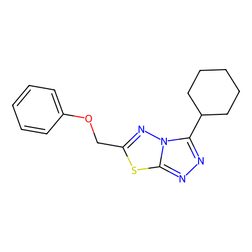 3-Cyclohexyl-6-(phenoxymethyl)-[1,2,4]triazolo[3,4-b][1,3,4]thiadiazole structure