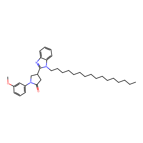 4-(1-hexadecyl-1H-benzimidazol-2-yl)-1-(3-methoxyphenyl)pyrrolidin-2-one structure
