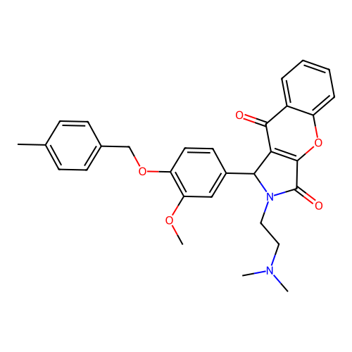 2-(2-(dimethylamino)ethyl)-1-(3-methoxy-4-((4-methylbenzyl)oxy)phenyl)-1,2-dihydrochromeno[2,3-c]pyrrole-3,9-dione structure