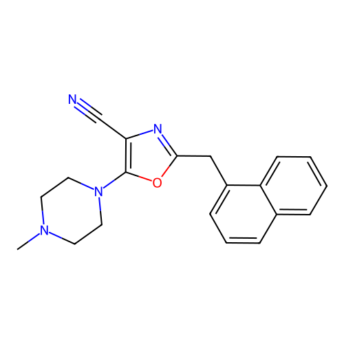 5-(4-Methylpiperazin-1-yl)-2-(naphthalen-1-ylmethyl)-1,3-oxazole-4-carbonitrile structure